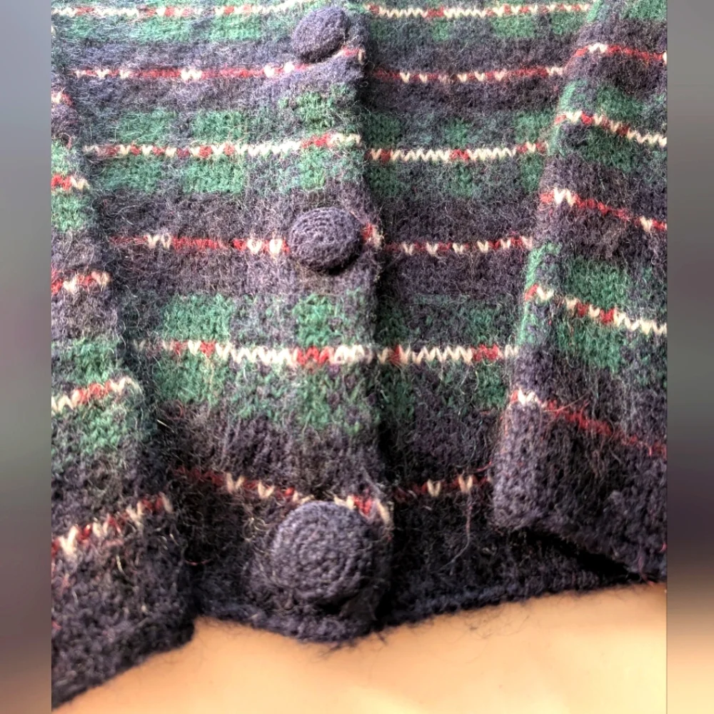 Vintage Summit Hill mohair blend boxy oversized cardigan w big buttons. Small